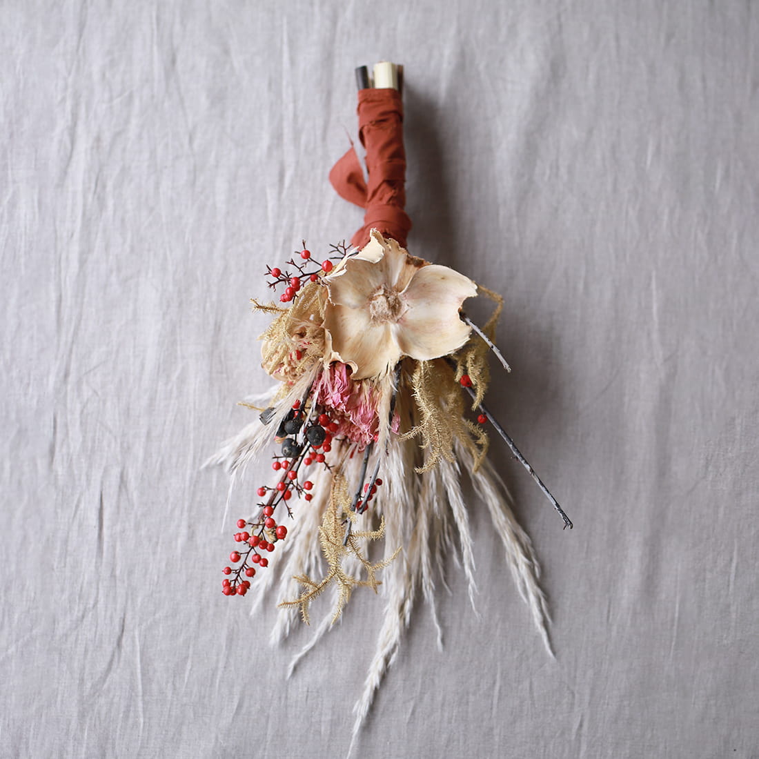 専用＊迎春2024 ブラウンラナンキュラス＆パンパス 正月飾り(フェイク