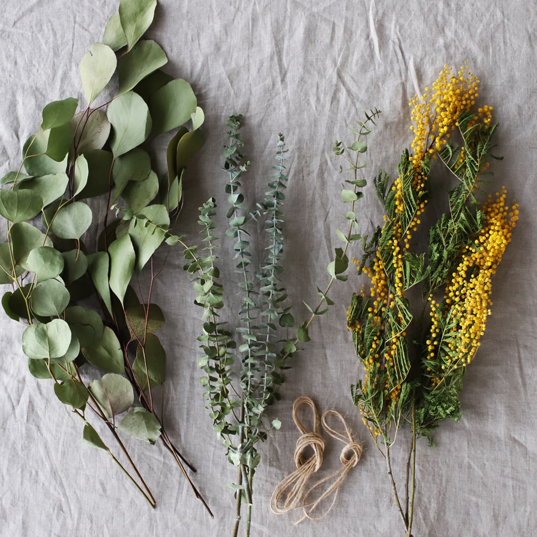 飾るだけでサマになるドライボタニカルセット(ミモザ・ユーカリ)