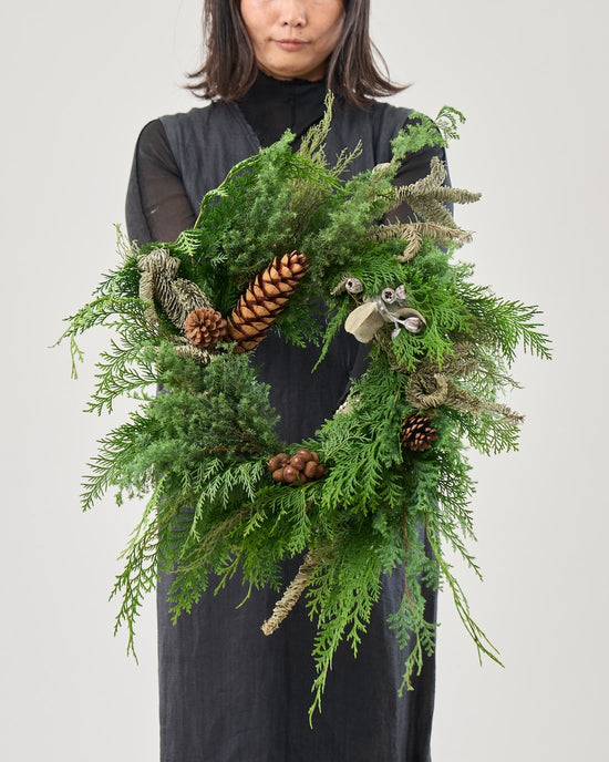 【12/10まで!】風渡る、エバーグリーンの大きなクリスマスリース