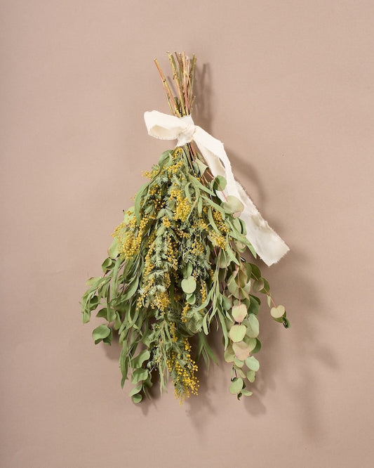 <春告鳥>ミモザとユーカリのスワッグ