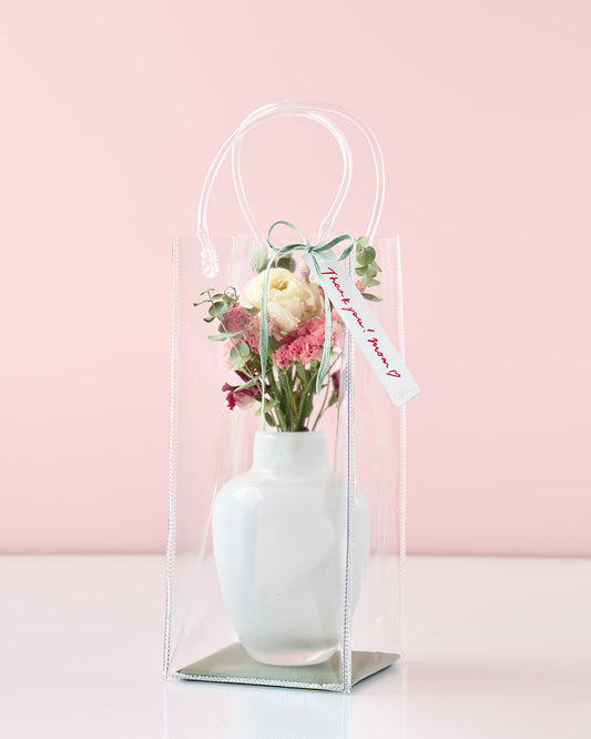 想いをはこぶ、母の日のドライフラワー&花びんセット<心のゆりかご>