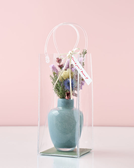 想いをはこぶ、母の日のドライフラワー&花びんセット<凪のまなざし>