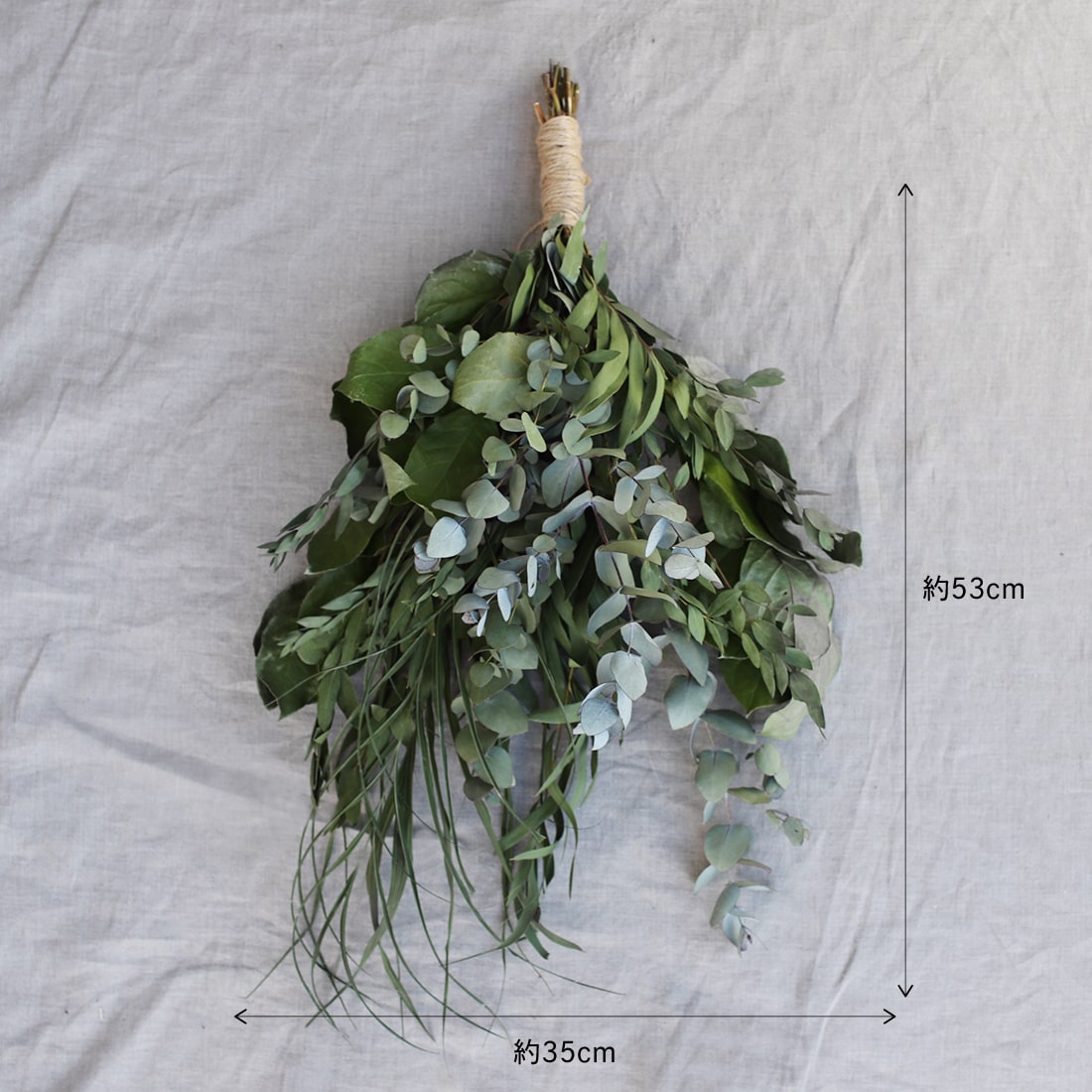 <GREEN>ユーカリとアレカヤシのスワッグ