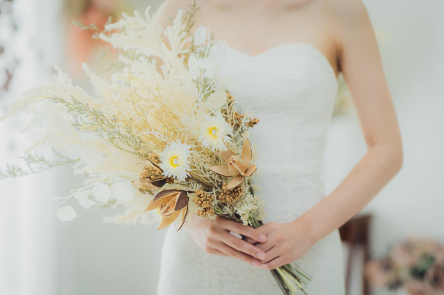 ドライフラワースワッグ 前撮りブーケ ブライダルブーケ ウェディング