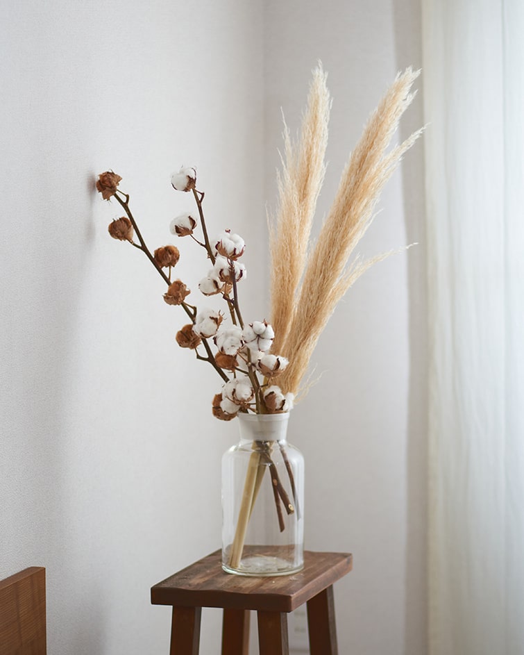 飾るだけでサマになるドライフラワーセット（パンパスグラス）