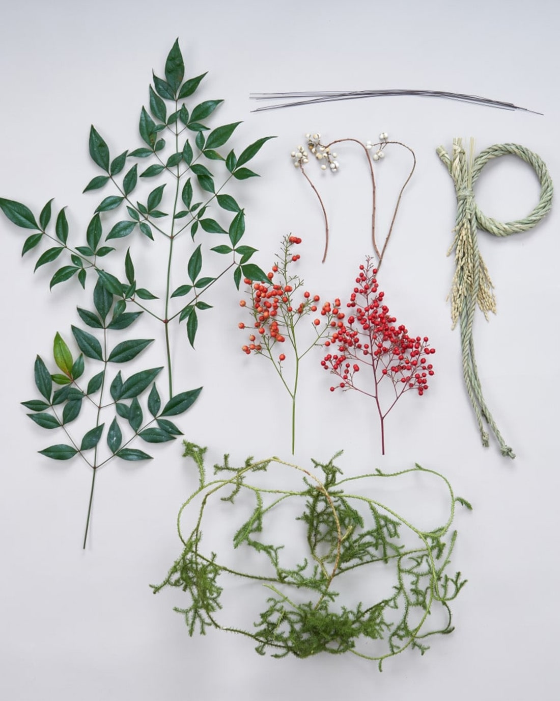 正月 しめ縄飾り 植物素材　ひょうたん　ヒカゲノカズラ 稲穂とひょうたんとヒカゲノカズラ - メルカリ