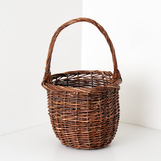 ［インテリア・雑貨／アパレル］Black Willow basket ラウンドバスケット