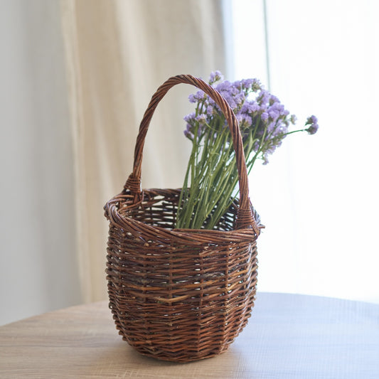 ［インテリア・雑貨／アパレル］Black Willow basket ラウンドバスケット