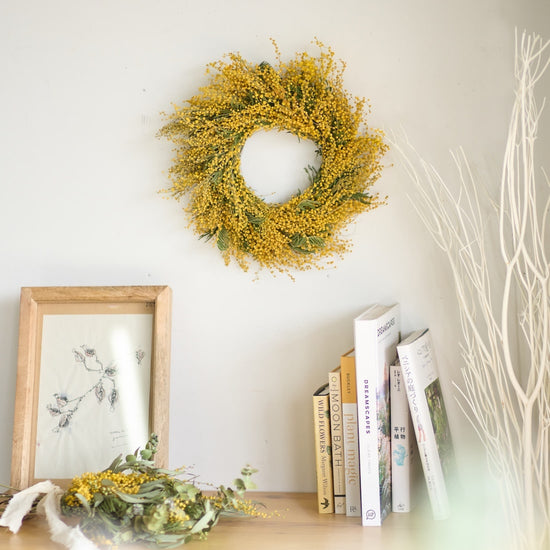 ＜陽だまり＞ミモザのリース