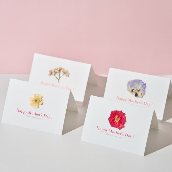【母の日限定】押し花をあしらった母の日メッセージカード｜Happy Mother's Day