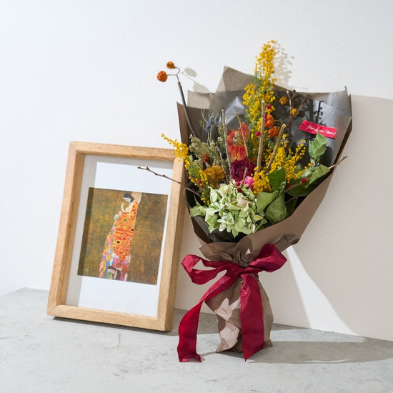 【数量限定】＜Hope II＞母の日に贈る、クリムトのドライフラワースワッグ［ラッピング付］