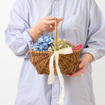 【母の日｜数量限定】「家族」という花言葉を持つ、紫陽花のドライフラワーの花かご［ラッピング付］