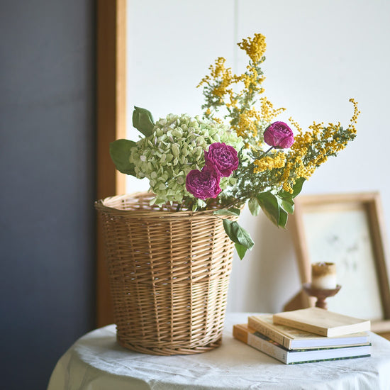 選べる２つの表情／飾るだけでサマになる、紫陽花とドライフラワーセット