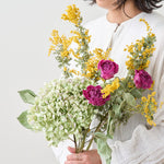 選べる２つの表情／飾るだけでサマになる、紫陽花とドライフラワーセット