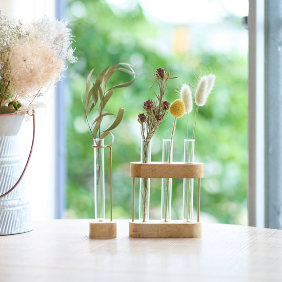 ［フラワーベース］異素材ミックスの一輪挿し