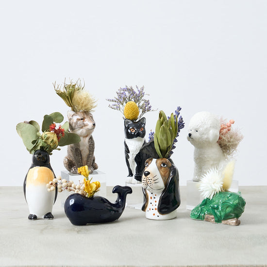 ちょこんと飾れる、動物の一輪挿し