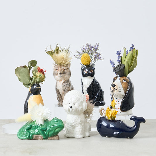 ちょこんと飾れる、動物の一輪挿し