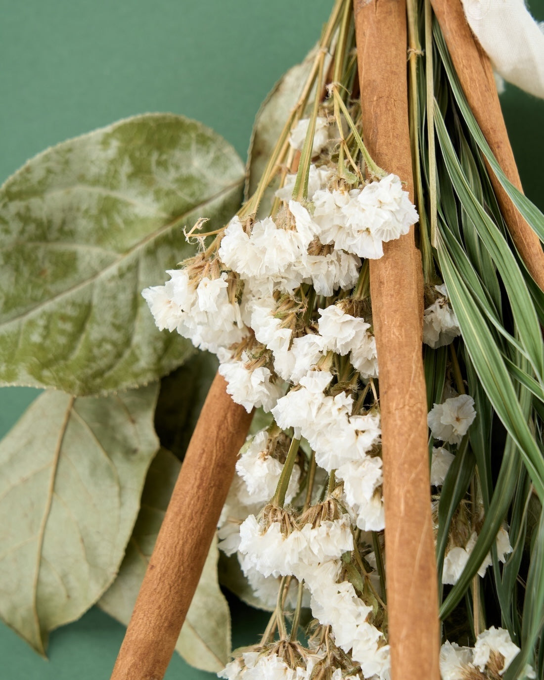 ＜こころゆき＞スターチス・シナモンスティック・アレカヤシのスワッグ