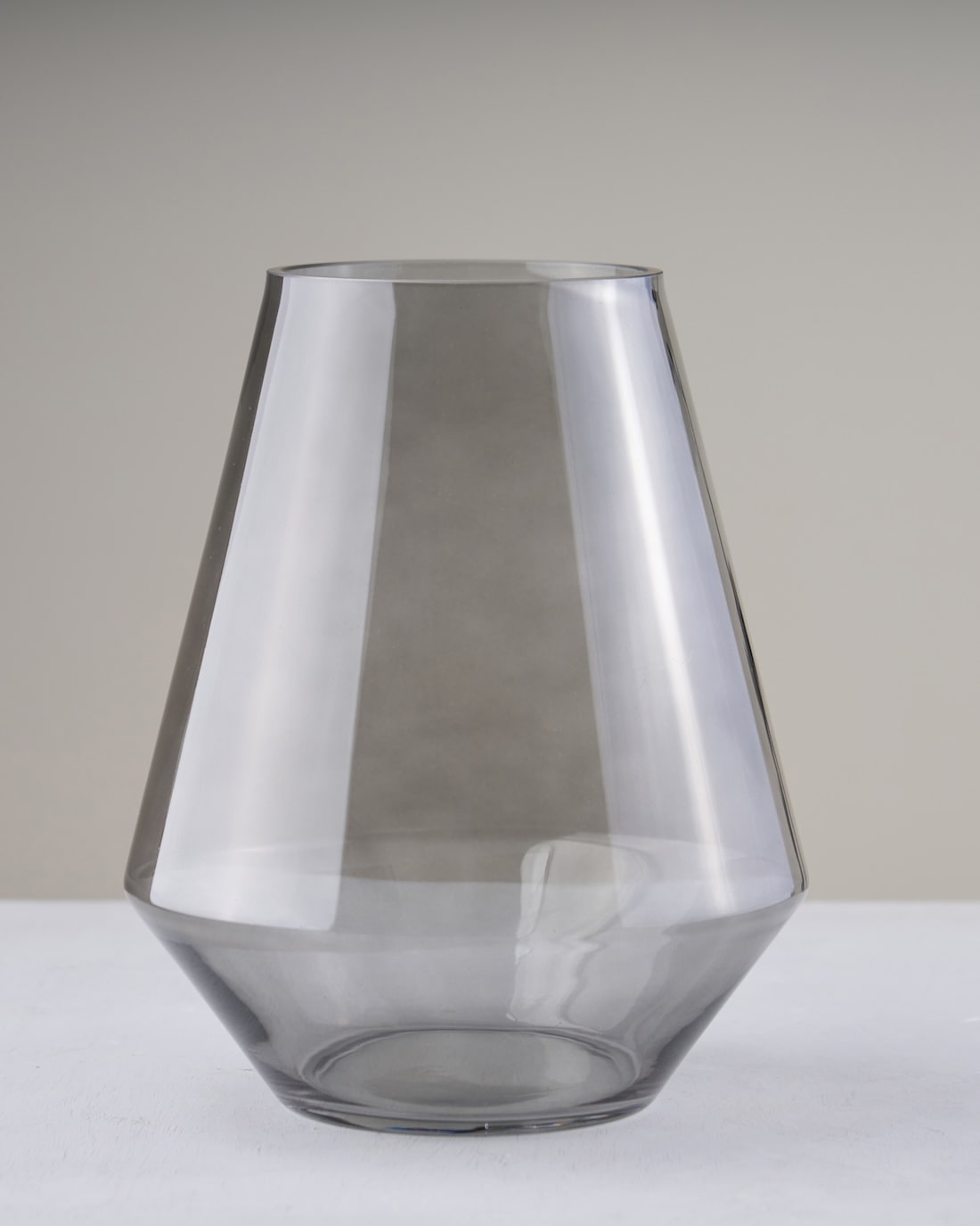 ［フラワーベース］ビッグガラスベース クリスタル グレー