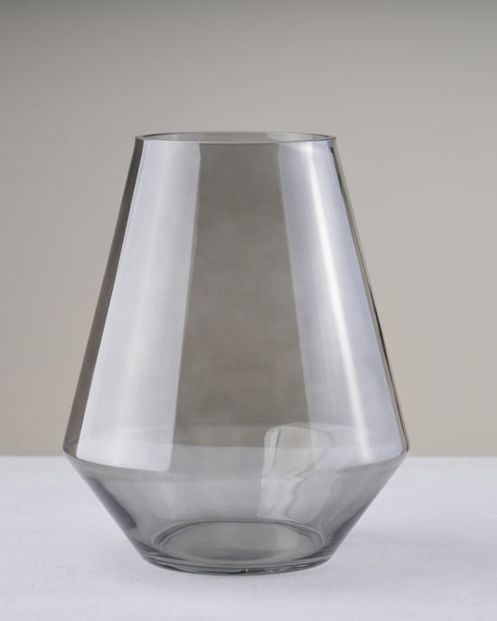 ［フラワーベース］ビッグガラスベース クリスタル グレー