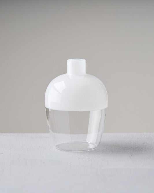 ［フラワーベース］ガラスベースツートンS ホワイト