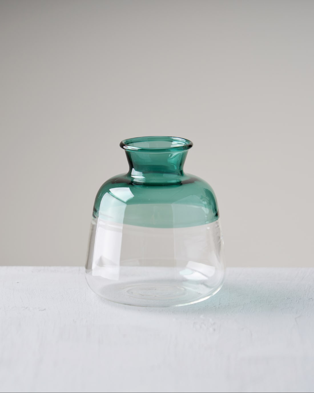 ［フラワーベース］ガラスベースツートンM グリーン