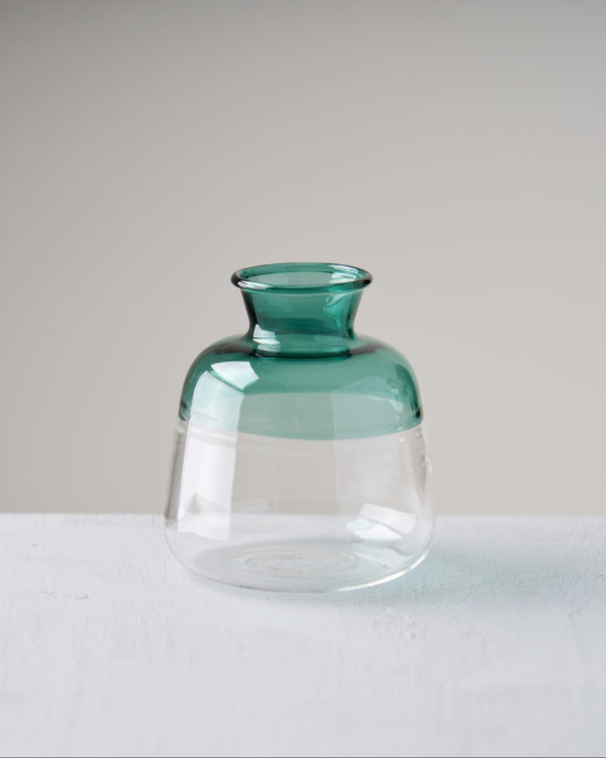 ［フラワーベース］ガラスベースツートンM グリーン