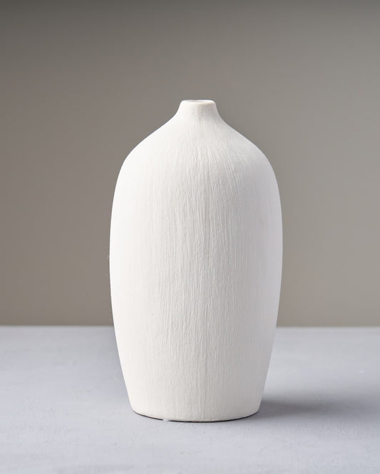 ［フラワーベース］ マットな質感のポーセリンベース プランパー L