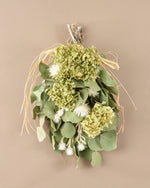 ＜イノセント＞紫陽花アナベル・ユーカリ・エバーラスティングのスワッグ