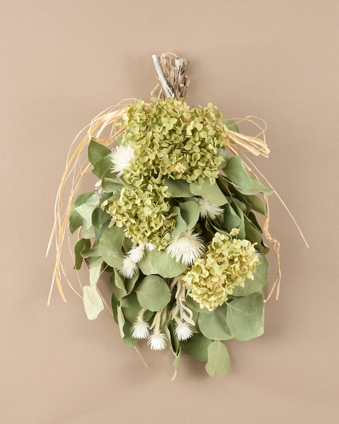 ＜イノセント＞紫陽花アナベル・ユーカリ・エバーラスティングのスワッグ