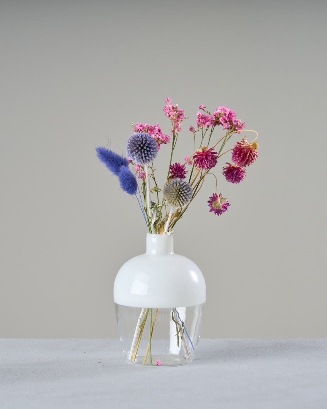 ★ガラス フラワーベース★ フラワーベース］ガラスベースツートンS ホワイト商品ページ - 土と風