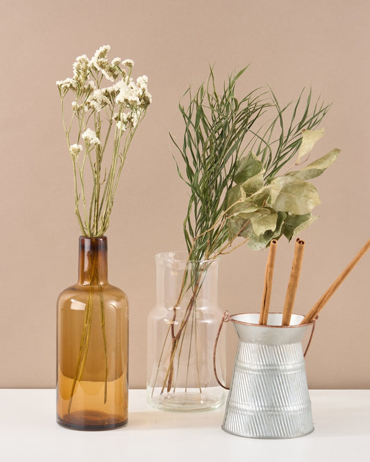 飾るだけでサマになるドライフラワーセット（スターチス・シナモンスティック・アレカヤシ）