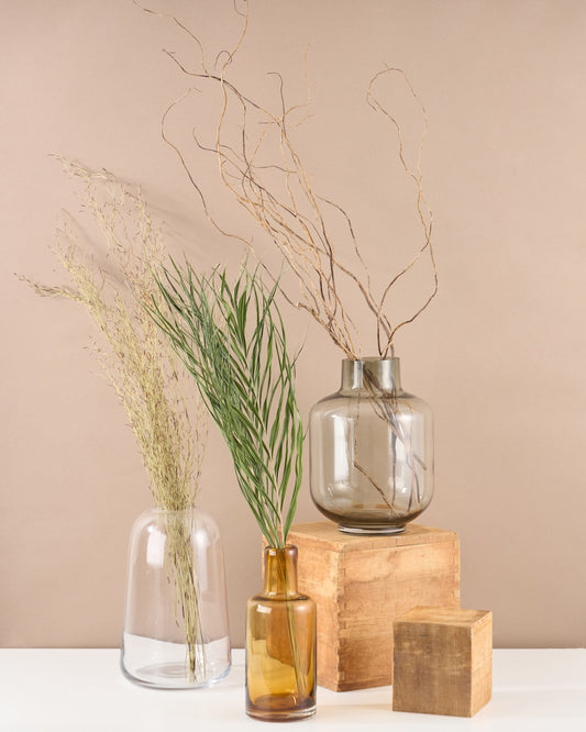 飾るだけでサマになるドライフラワーセット（雲竜柳・アレカヤシ・エミューファン）