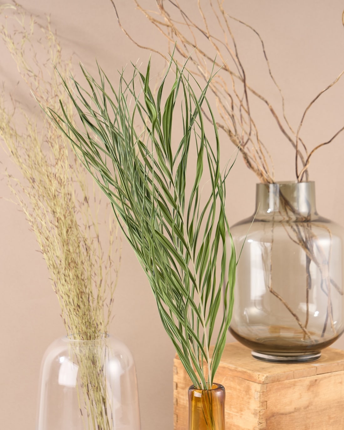 飾るだけでサマになるドライフラワーセット（雲竜柳・アレカヤシ