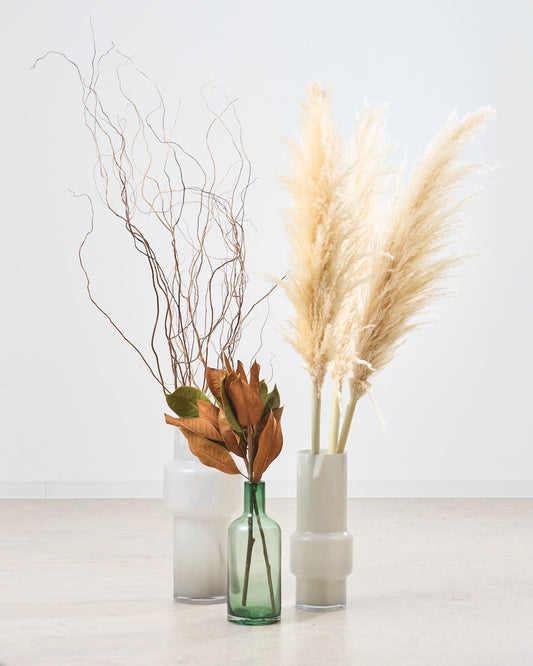 【BIGサイズ】飾るだけでサマになるドライフラワーセット(パンパスグラス・雲竜柳・マグノリア）
