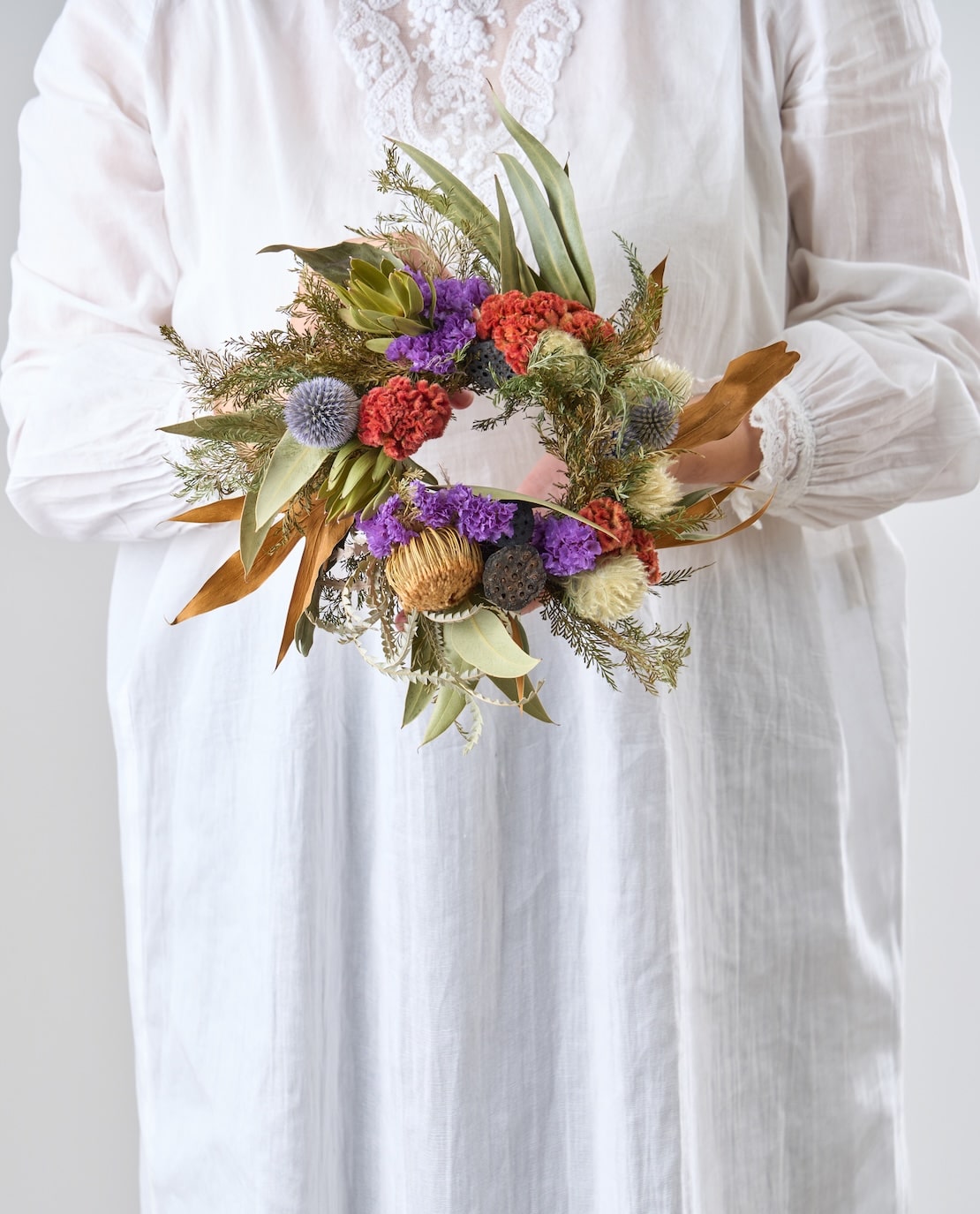 フローリストおまかせのドライフラワーリース