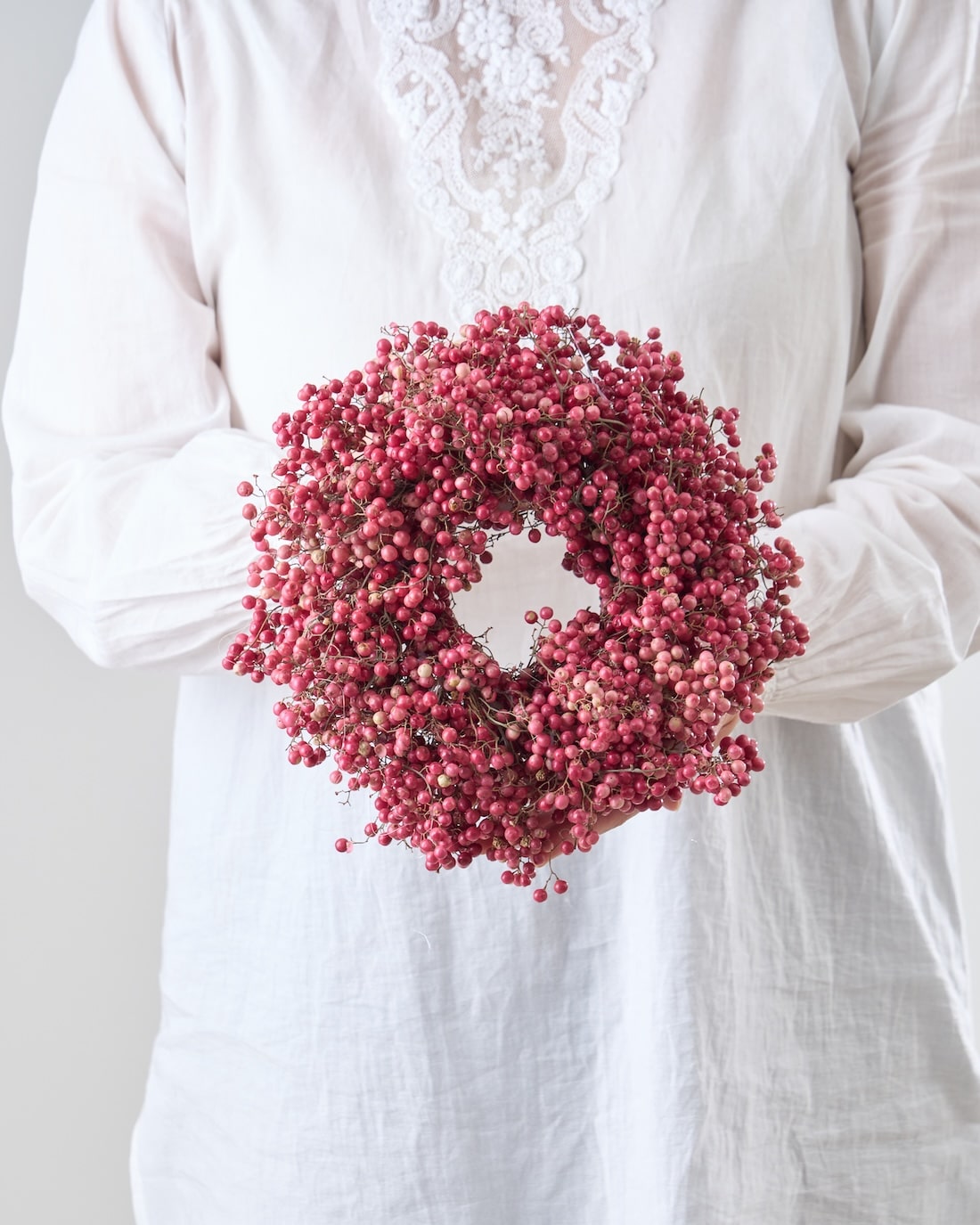 No22 ベリーのクリスマスリース　シャリンバイ　ペッパーベリー　ドライモス No22 ベリーのクリスマスリース シャリンバイ ペッパーベリー