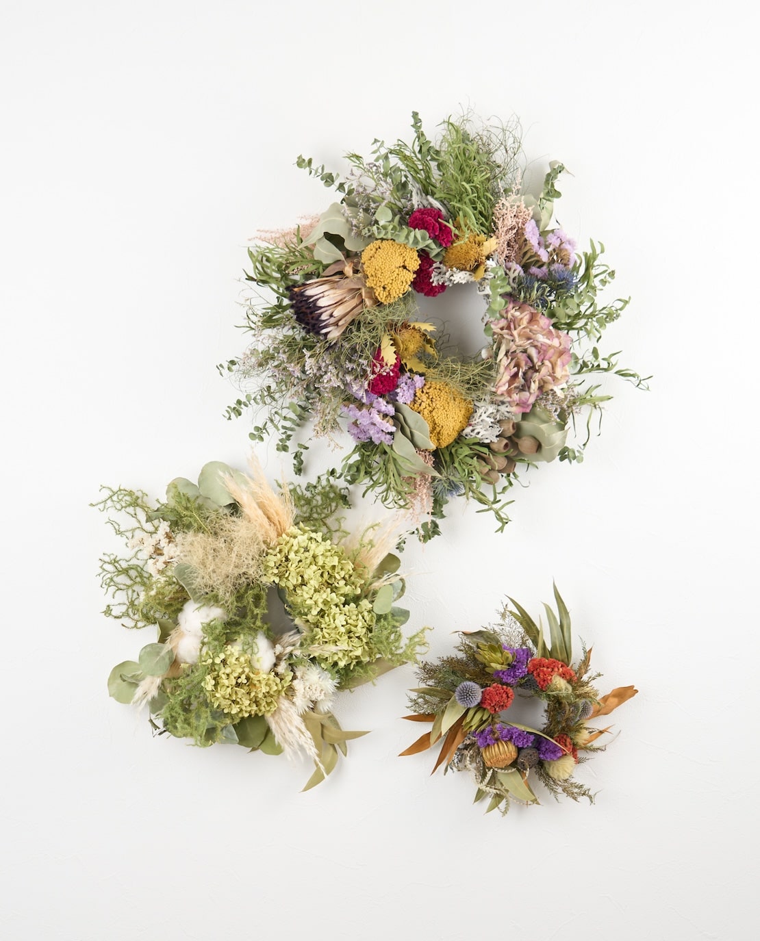フローリストおまかせのドライフラワーリース