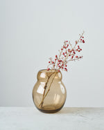 ［フラワーベース］ぽってりした色付きガラスベース ベリー