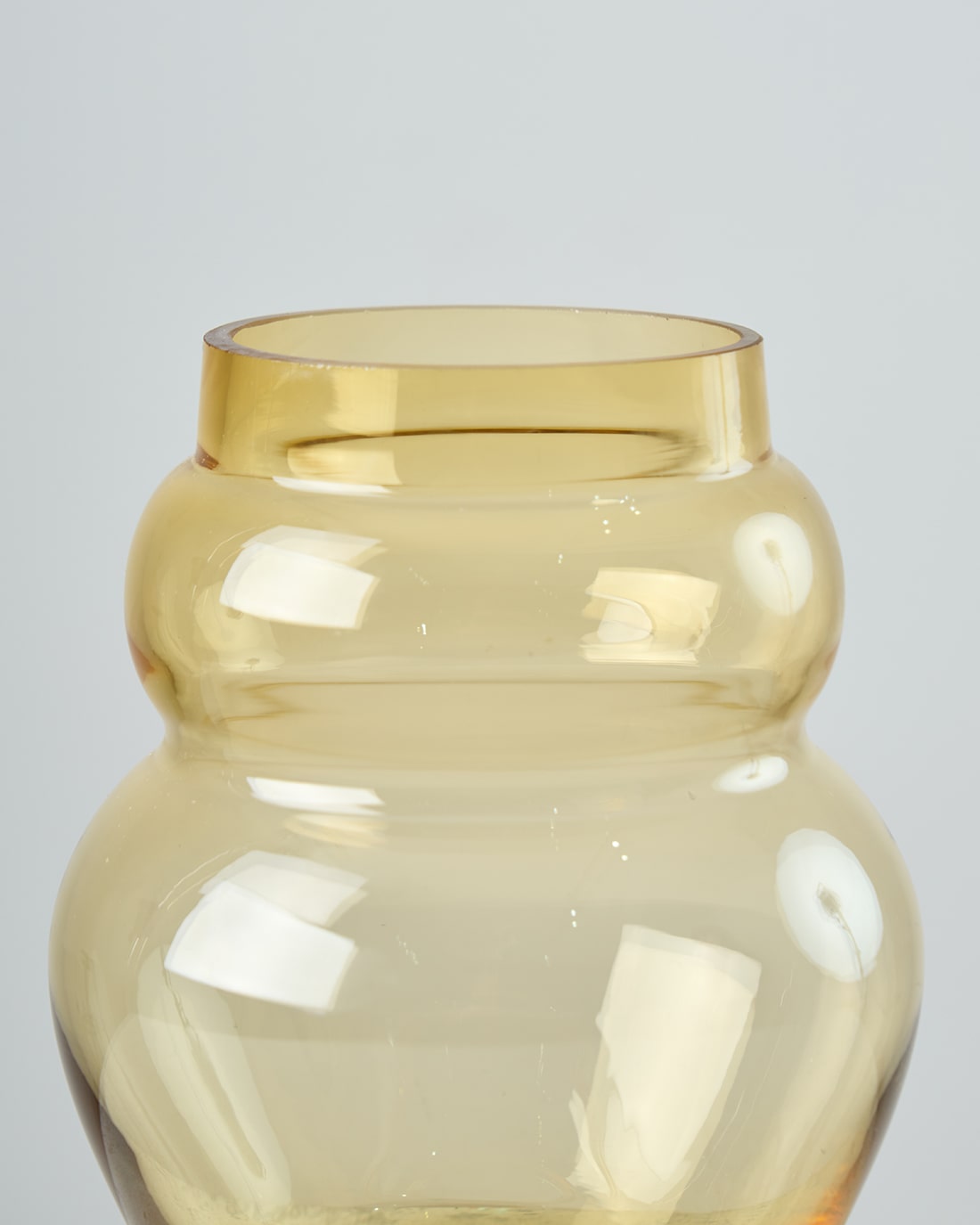 ［フラワーベース］ぽってりした色付きガラスベース ブロウ