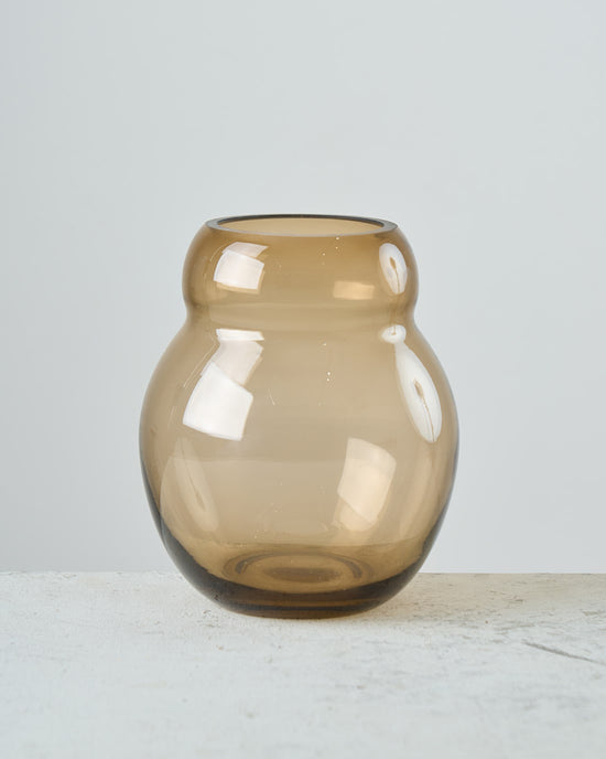 ［フラワーベース］ぽってりした色付きガラスベース ベリー