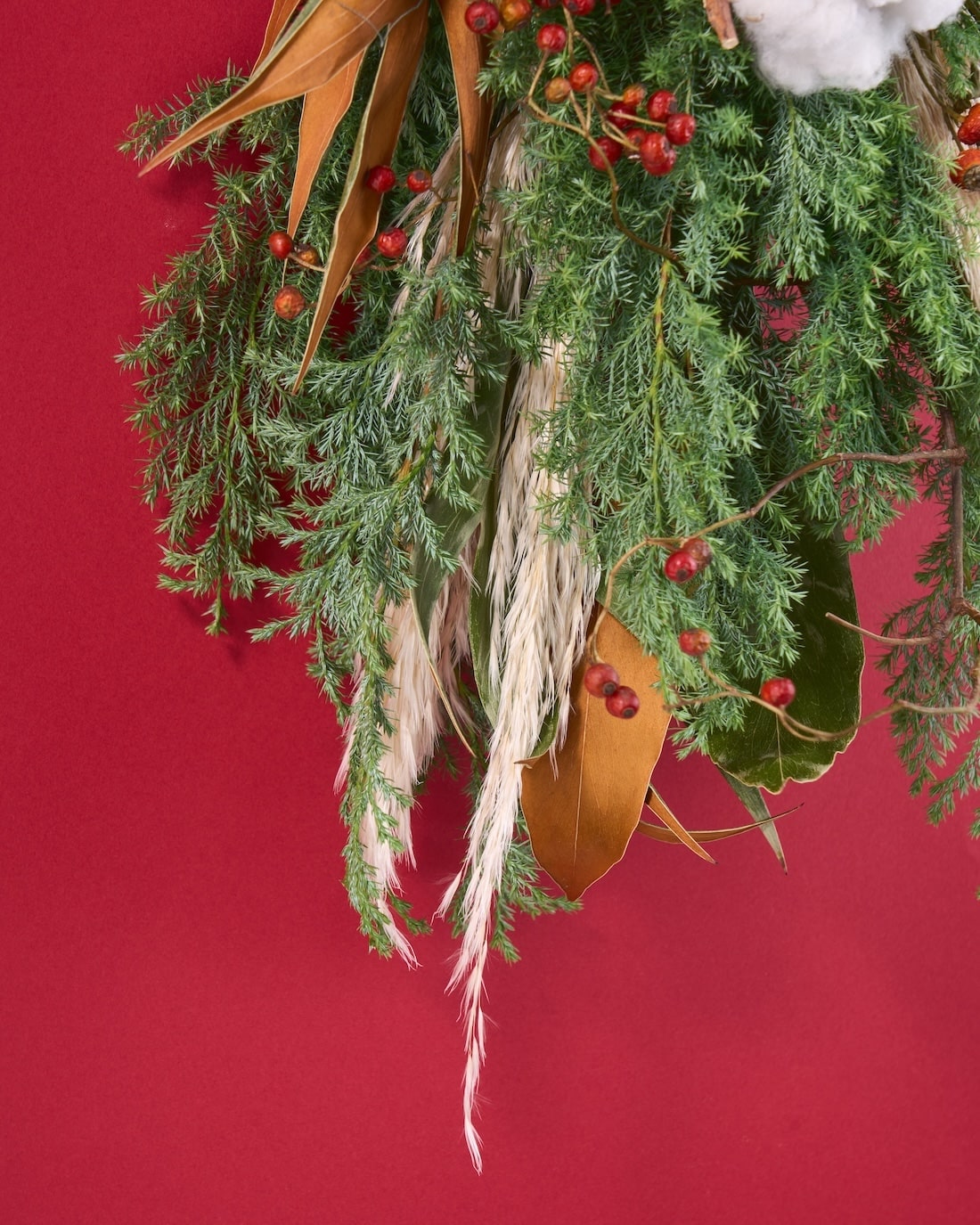 冬の陽だまりを束ねた、クリスマススワッグ の 商品ページ - 土と風の