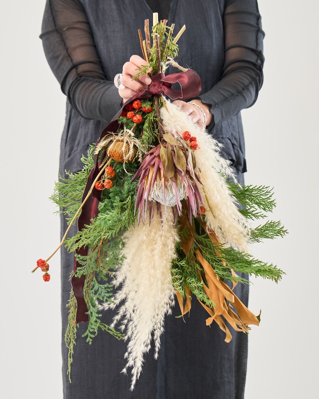 灯台守の植物園 ～珩屑の珊瑚～ ドライフラワー スワッグ 花籠 灯台守の植物園 ～珩屑の珊瑚～ ドライフラワー スワッグ 花籠