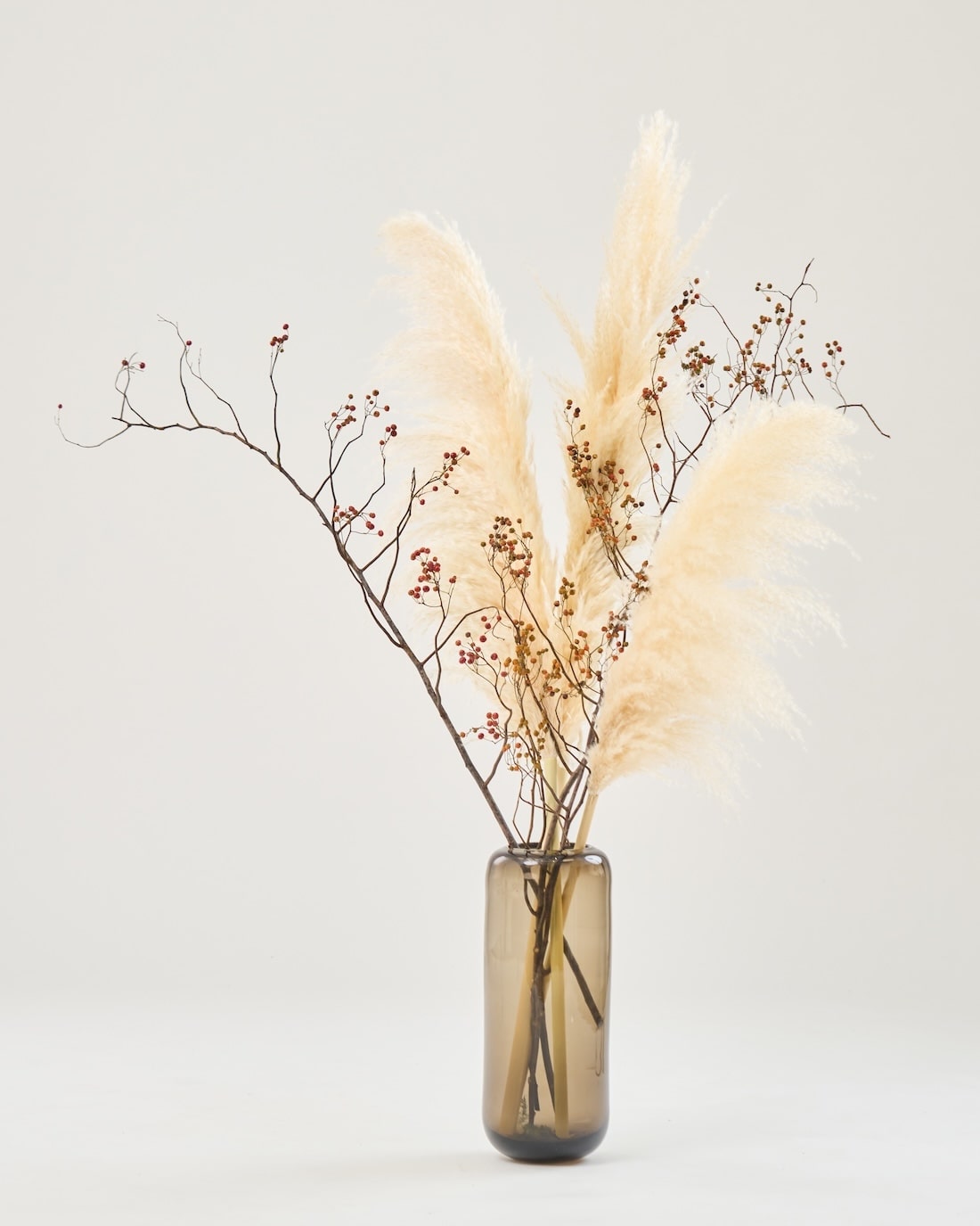 【今季残りわずか】【BIGサイズ】飾るだけでサマになるドライフラワーセット（野ばらの実・パンパスグラス）