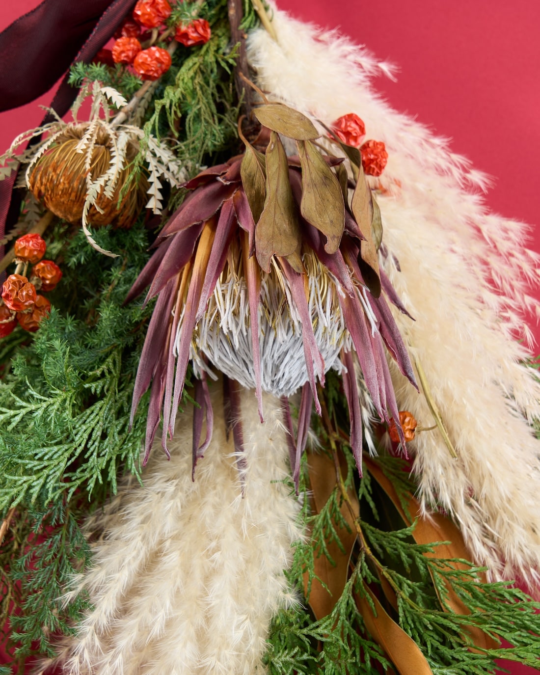 世界中の森から集めた、冬のスワッグ の 商品ページ - 土と風の植物園