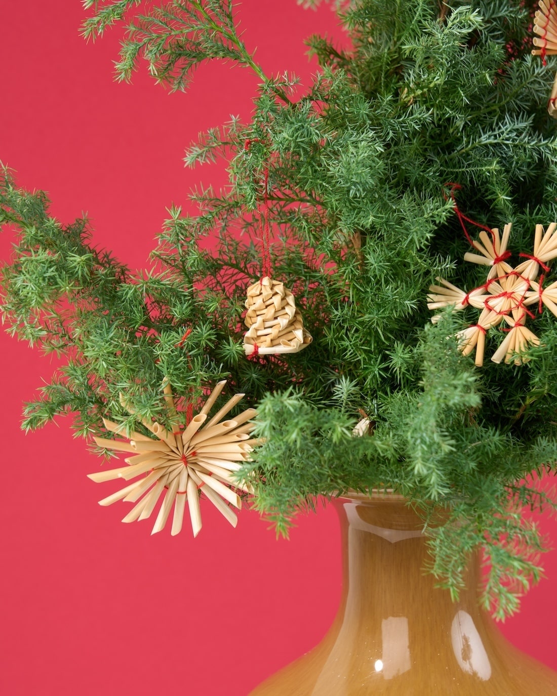 【12/10まで！】飾るだけでサマになる、サツマ杉とストローオーナメントのセット