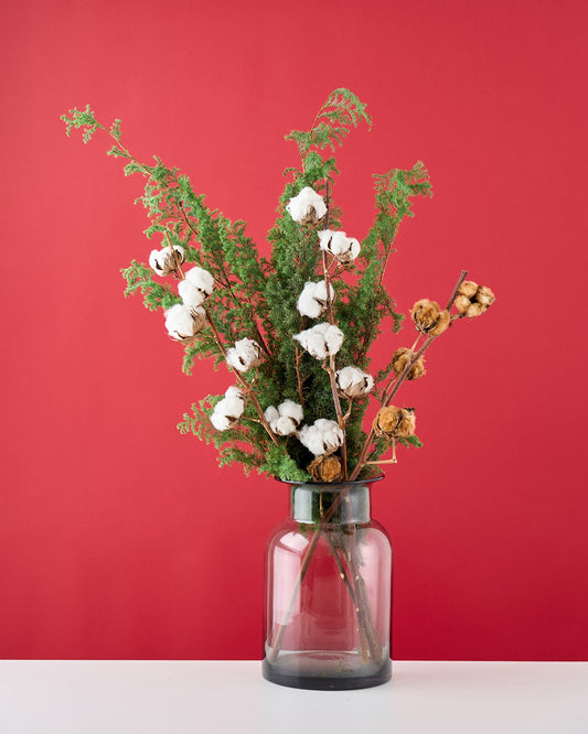 【12/10まで！】飾るだけでサマになるドライフラワーセット（サツマ杉・コットンフラワー）