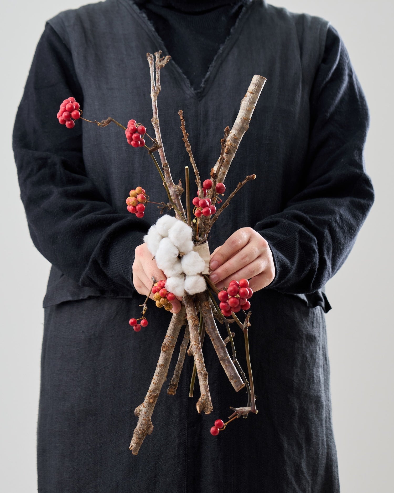 春結び＞桜の枝・コットン・サンキライのお正月飾り 商品ページ - 土と