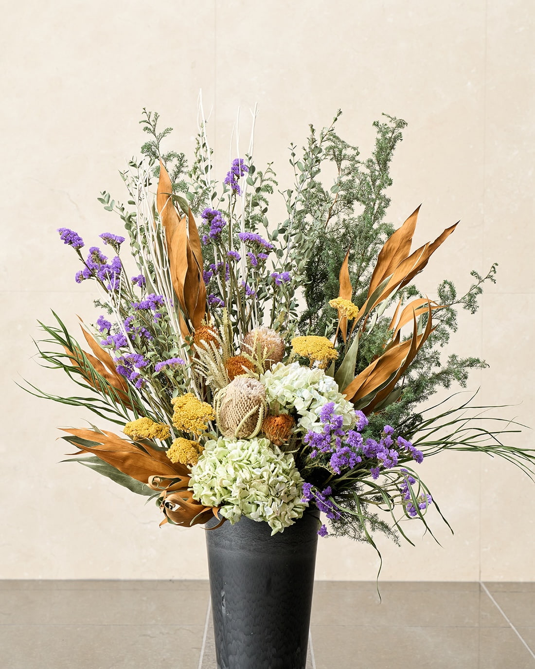 【法人向け 立て札付】企業様のこれからの時間に寄り添う、ドライフラワーの祝花｜フローリストおまかせ　