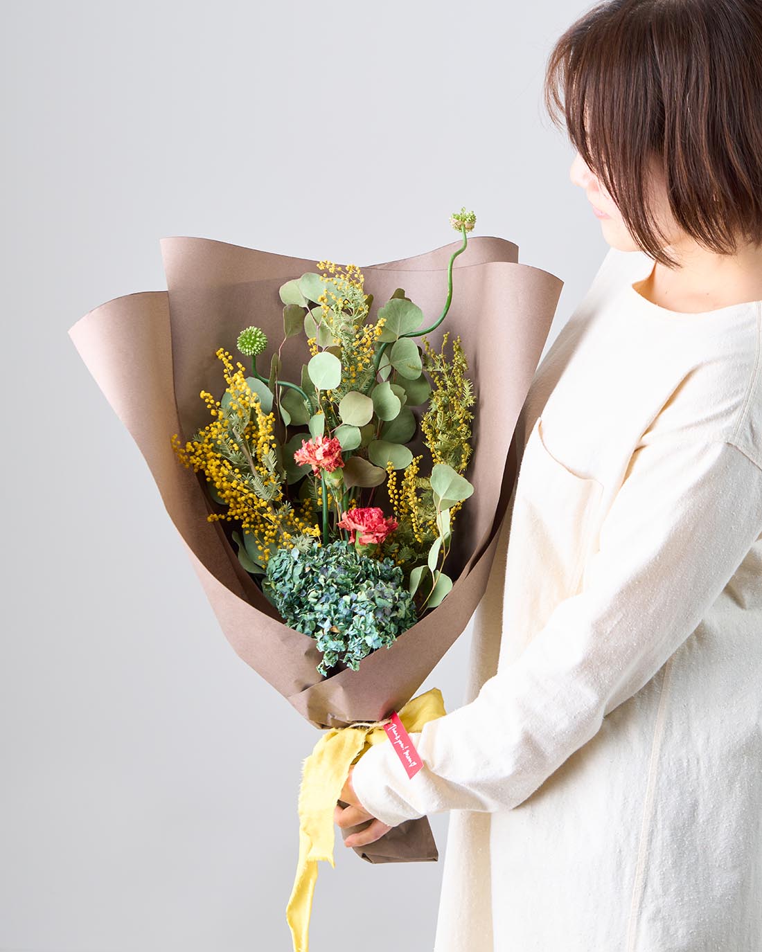 色褪せない笑顔を贈る、母の日スワッグと花びんセット＜春びより＞